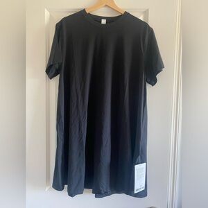Lululemon All Yours Tee Dress Pima Cotton Size 6 Black New